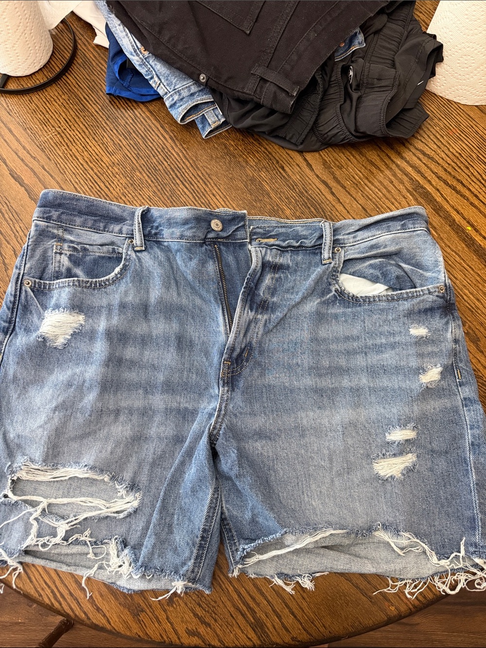 Old Navy Light Blue Distressed Denim Shorts